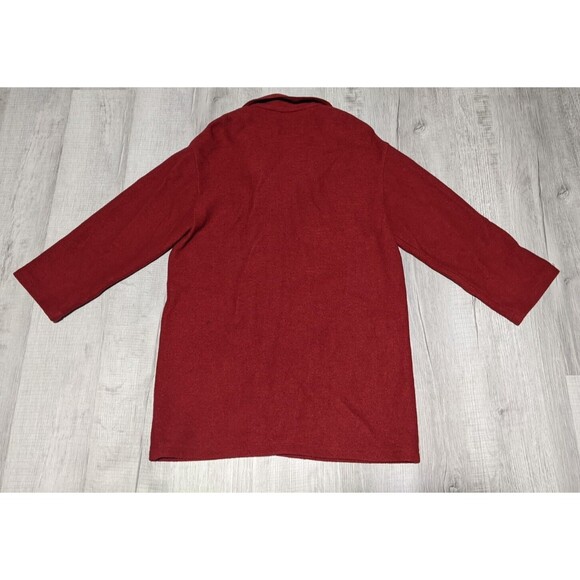 Henry White Ireland Red Wool Laine Coat Long Jacket Women's Sz M Medium - Picture 6 of 9